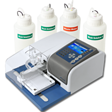 SmartWasher™96 with transparent solution bottles