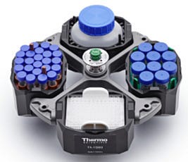 TX-1000 Swinging Bucket Rotor by Thermo Fisher Scientific shown with buckets and adapters