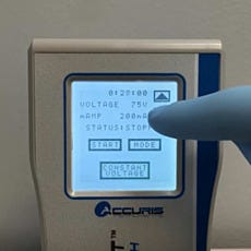 myVolt Touch Electrophoresis Settings