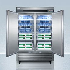 upright freezer with open doors