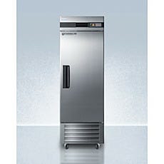 upright freezer with closed door