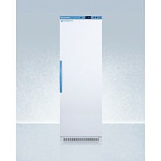 upright refrigerator with closed door