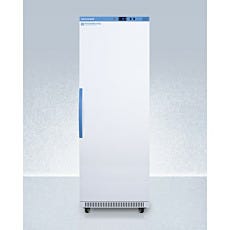 upright refrigerator with closed door