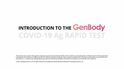 Video explaining the instructions for use of GenBody COVID-19 Ag Test