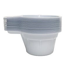 Side view of stacked white Polyethylene WeighBuckets™