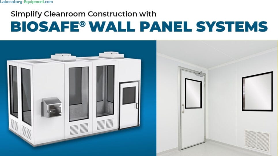 BioSafe modular cleanroom with wall panel system overview animation