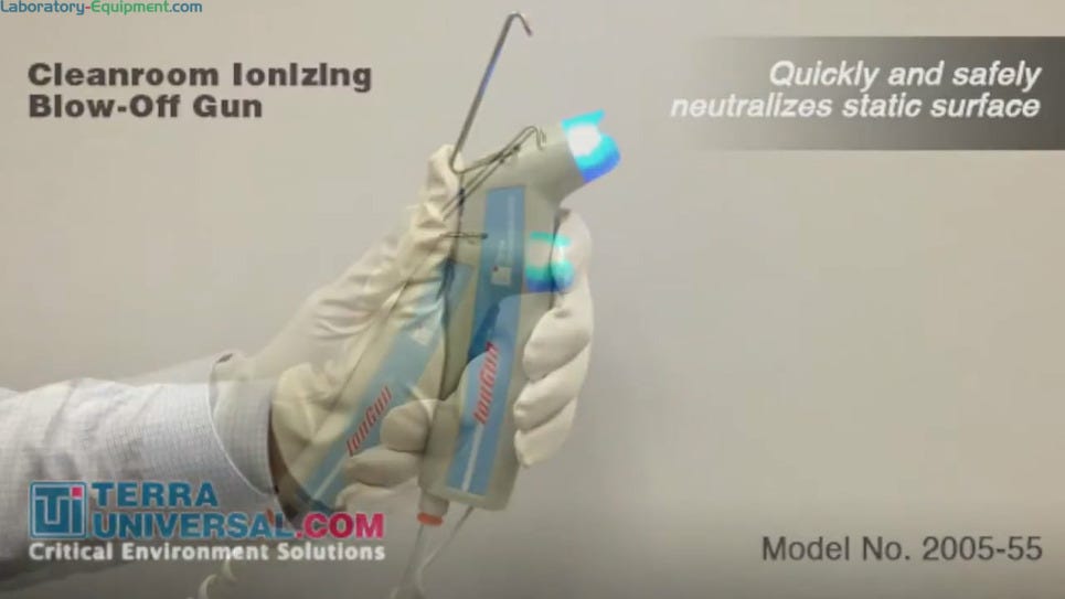 Demonstration video showing how the Ionizing Blow-Off Gun operates