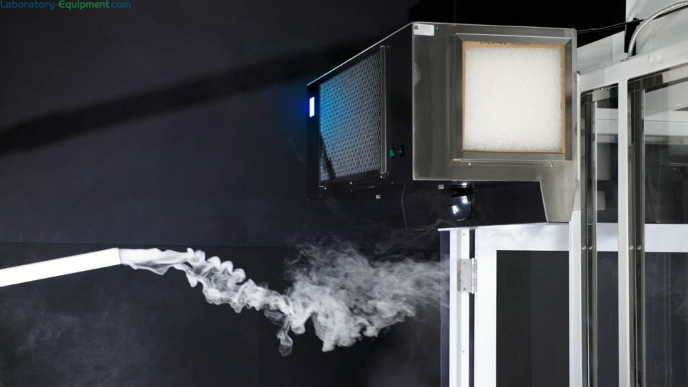 Air Curtains shoot ULPA filtered air downwards to prevent outside air from entering