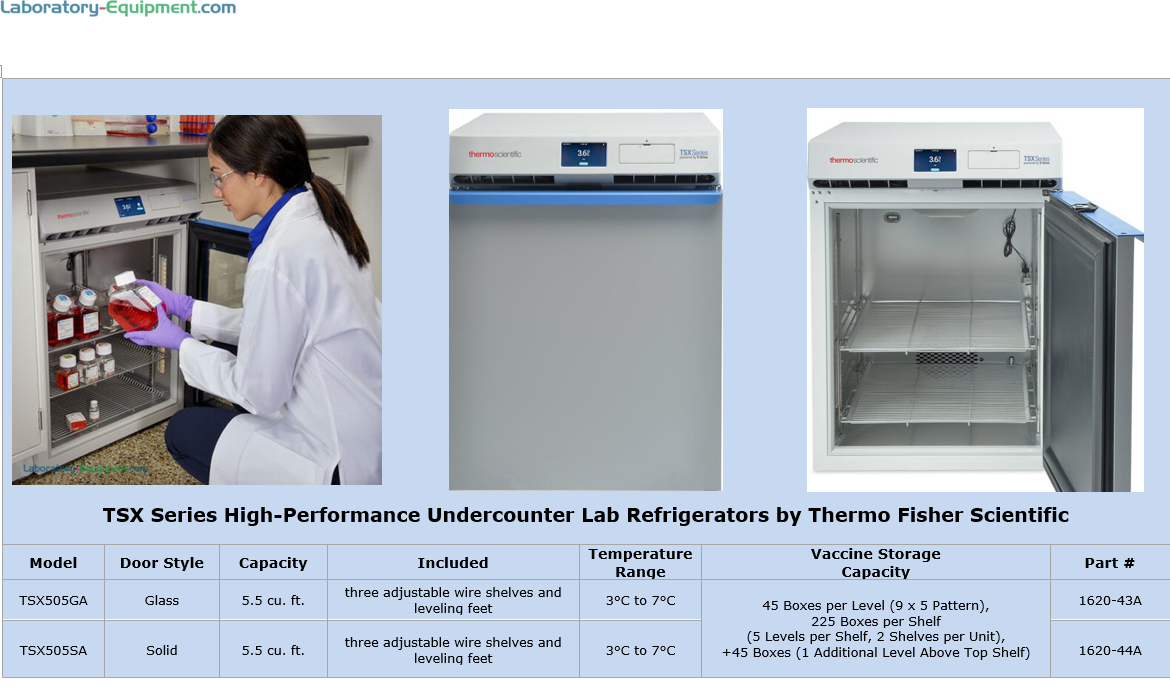 TSX505SA Undercounter Refrigerator, Thermo Scientific, 5.5 cu .ft.