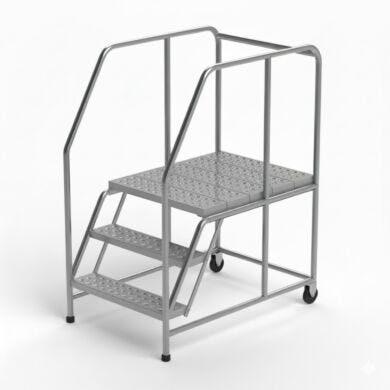 3 steps mobile work platform with handrails, 30