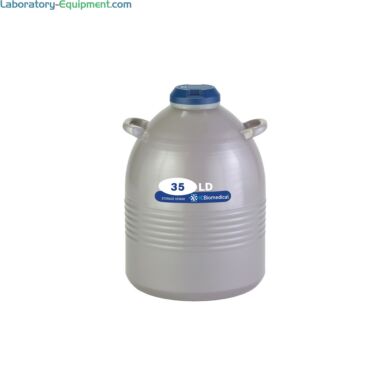 TW 35LDB Dewar by IC Biomedical with 35-liter LN2 capacity and a snap-on cap closure for secure sample storage and dispensing; optional Liquid Withdrawal Device | 6901-05 displayed