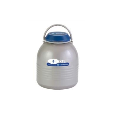 TW 8XTL for long-term LN2 storage at cryogenic temperatures has an 8L capacity, an 80-day static hold time and a lockable lid; includes six 5