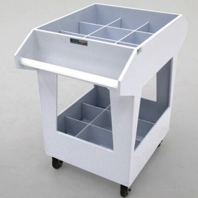Acid Transport Cart 18 Compartment Polypropylene  |  3401-01 displayed