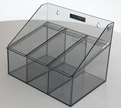 Shown: 3-Compartment, SDPVC Wall-Mounted Dispenser  |  4005-57 displayed