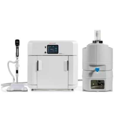 Aquanex 30L Type 1 Ultrapure Water Purification by Thermo Scientific with a 30-liter external tank, hand dispenser, DI Cartridge Set, UV/UF, 0.1 μm final filter  |  1729-48 displayed