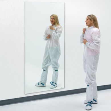 BioSafe® cleanroom mirrors eliminate sharp edges to simplify cleaning. Industrial-grade, copper-free glass insures optimal cleanliness and corrosion protection  |  5252-58B displayed
