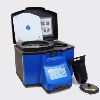 Bullet Blender 50 Gold+ homogenizer processes up to 8 samples in parallel with 4°C cooling and noise insulation for quiet operation  |  2600-08 displayed