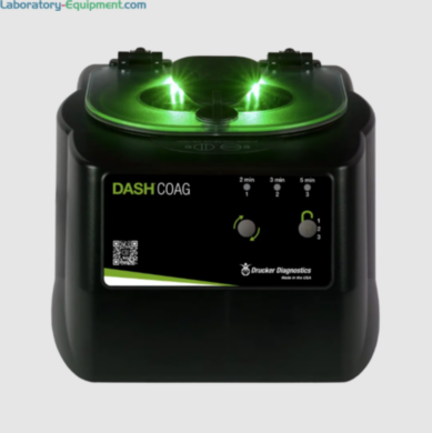 DASH Coag STAT Centrifuge by Drucker Diagnostics with a 12 x 75 mm capacity, 3 presets, a max 4,400 xg and includes rotor and tube holders; 00-676-009-000