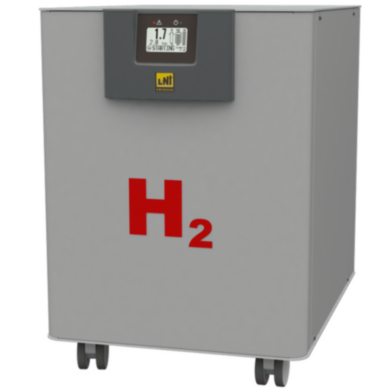 HG Pro 4M PEM Hydrogen Generators by LNI Swissgas with a 4000 cc/min flowrate, a 16 bar (232 psi), a 12L tank, a multilayer PEM cell and a high pressure GLS | 7200-44A displayed