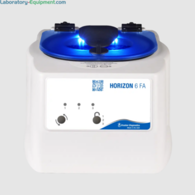 HORIZON 6 FA Fixed-Angle Routine Centrifuge by Drucker Diagnostics with rotor, tube holders, a 6 x 75-100 mm capacity, and set and lock controls; 00-284-009-001  |  6708-56 displayed