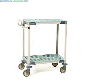 Corrosion-resistant polymer shelf cart with open grid design for air circulation and easy cleaning  |  1403-03 displayed