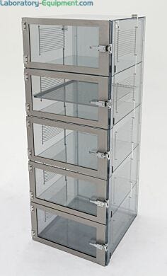 Adjust-A-Shelf nitrogen purge cabinet, static-dissipative PVC, 5 chambers with adjustable shelving  |  3950-18D displayed