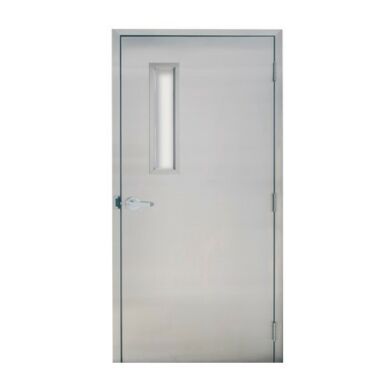Durable stainless steel swinging door with seamless surface and chemical-resistant construction | 1999-57 displayed