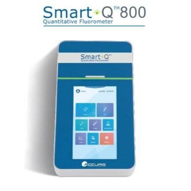 Smart-Q 800 Quantitative Fluorometer by Accuris for 8-sample processing of 0.2mL tubes or 8 x 0.2mL strips tubes ideal for high-throughput labs  |  1718-PP-01 displayed