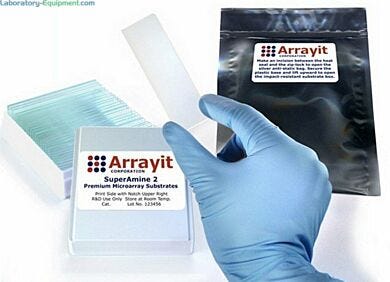 All substrate slides are compatible with a variety of Arrayit instruments, tools and consummables  |  3031-49 displayed