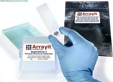 All substrate slides are compatible with a variety of Arrayit instruments, tools and consummables  |  3031-49-B displayed