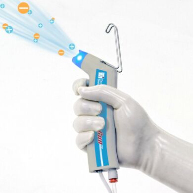 This Ionizing Blow-off Gun neutralizes static surface charges and removes particles with a burst of clean air or nitrogen  |  2005-55 displayed