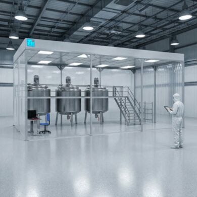 Contamination-controlled high bay cleanroom with extended vertical clearance for tall equipment and large systems | 6604-PP-07 displayed