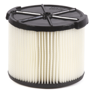 Replacement dry filter for the 3-gallon size WD3050 wet/dry vacuum in Terra's ruggedized shoe cleaner.  |  7575-22 displayed