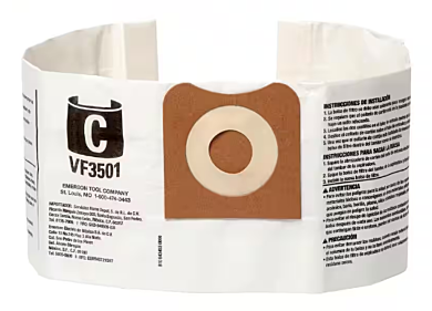 Set of 2 replacement dust bags for the 3 gallon WD3050 vacuum for Terra's ruggedized shoe cleaner.  |  7575-21 displayed