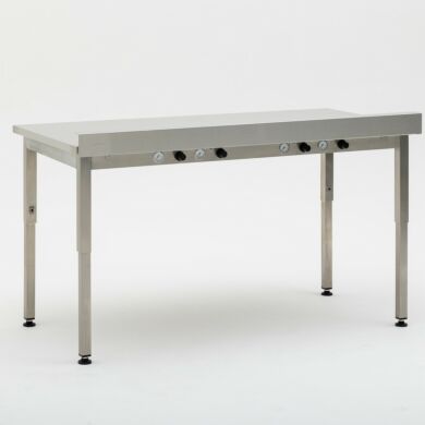 Stainless steel vibration isolation workstation with multiple pressure gauges, height-adjustable legs and leveling feet  |  1570-81A displayed