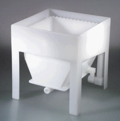 Polypropylene overflow rinsing tank with single 4