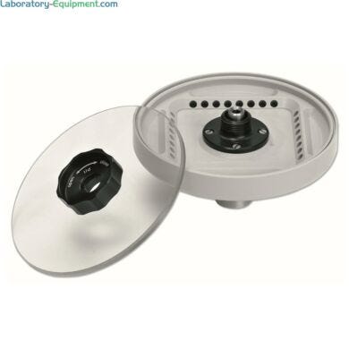 Hermle’s hermetically sealed angle rotor (45°) increases versatility of Z216 Series Microcentrifuges. Holds 4 x 8 PRC strips (48 X 0.2 ml)  |  2823-48 displayed