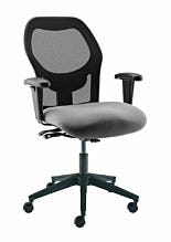 Chair; ISO 8, Vinyl, Gray, Polished Aluminum, 17