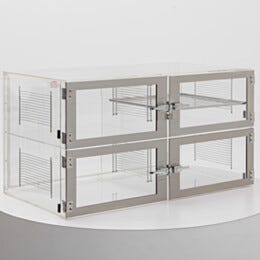 Desiccator; Adjust-A-Shelf™, Static Dissipative PVC, 4 Chambers, 46