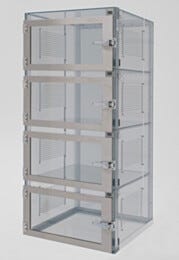 Desiccator; Adjust-A-Shelf™, NitroPlex™, Static Dissipative PVC, 4 Chambers, 18