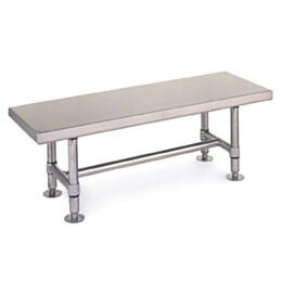 InterMetro Gowning Bench 304 Stainless Steel, Solid Top, 48