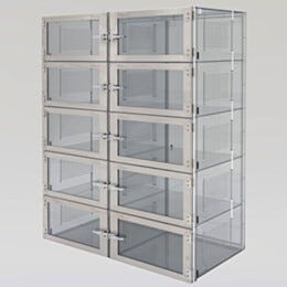 Desiccator; Adjust-A-Shelf™, NitroPlex™, Static Dissipative PVC, 10 Chambers, 46