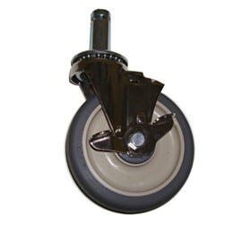 Metro MetroMax iQ Stem/Swivel Caster with Brake Chrome-Plated Steel and Polyurethane 5