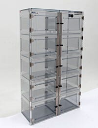 Desiccator; ValuLine® ES™, Static Dissipative PVC, 10 Chambers, 36.75