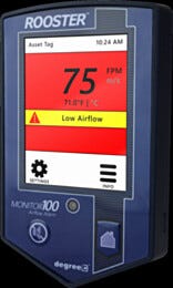 Rooster Monitor100 Airflow Monitor and Alarm; Installed, 24 Vac/Vdc