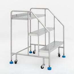 Mobile Work Platform; Round Tube, 2 Steps, 304 or 316 SS, 36