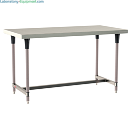 Metro TableWorx Stationary Work Table 304 Stainless Steel Metroseal Legs Polymer Leg Mounts I-Frame 30