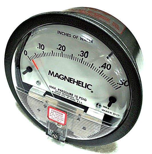Measure and control both positive and negative low air or gas pressures | 2625-08 displayed