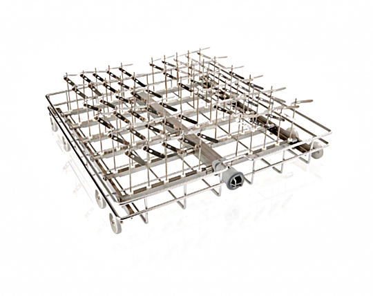 304 SS High-Capacity Lower Small Spindle Rack 4668901 compatible with Labconco SteamScrubber, FlaskScrubber and FlaskScrubber Vantage labware washers | 6927-47 displayed
