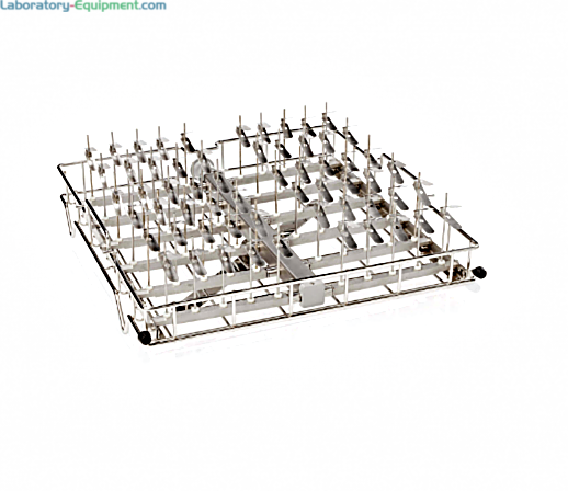 304 Stainless Steel Upper Small Spindle Rack #4668601 compatible with SteamScrubber labware washers by Labconco  |  6927-46 displayed